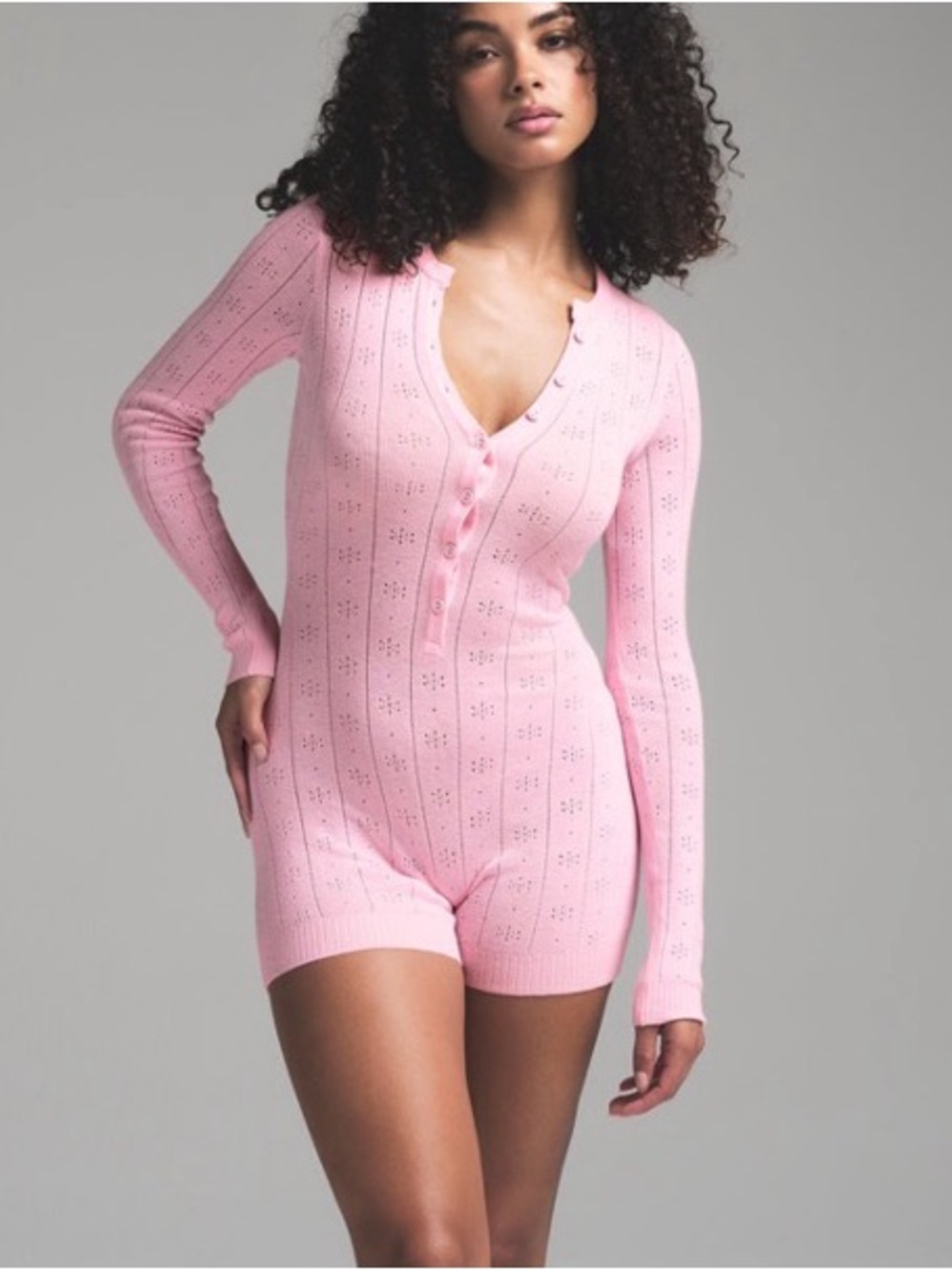 NWT Skims Sweater Pointelle Henley Onesie